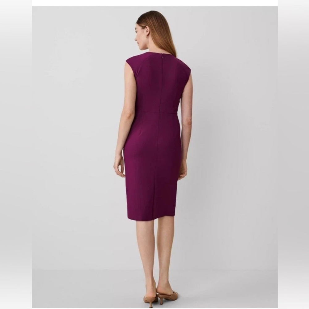 NWT Anne Taylor Plum Cap Sleeve Career wear Dress Size 2P Retail $159 - Picture 2 of 9